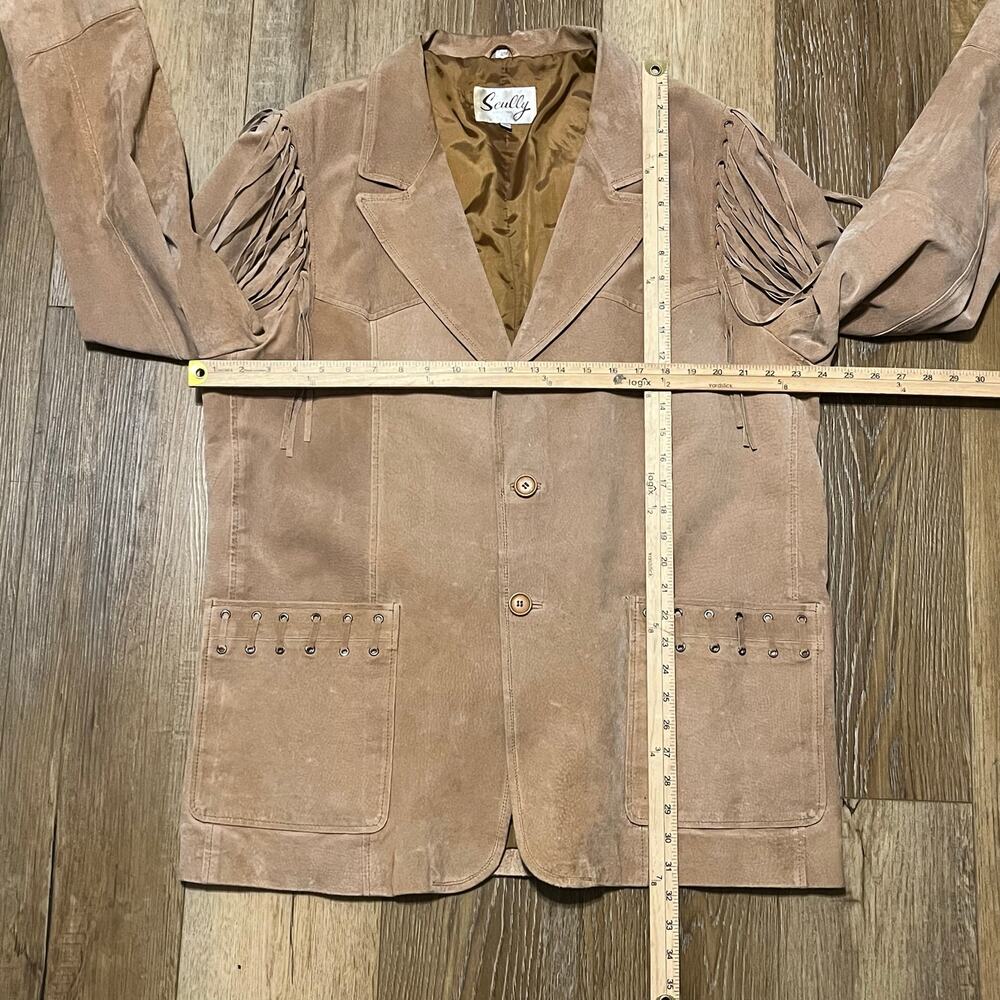 VTG Scully Suede Leather Fringe Jacket Mens XL Tan Western Cowboy Rodeo Biker - Picture 8 of 11